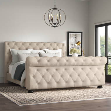 Ballwin upholstered sleigh on sale bed king